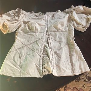 2b Bebe Tan Button Up Blouse